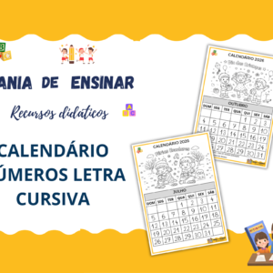 Calendário - Números Letra cursiva