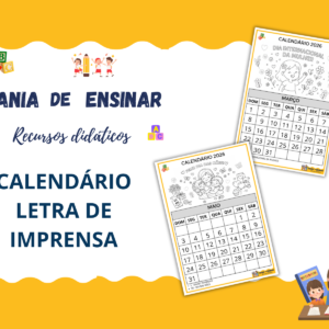 Calendário - Números Letra de imprensa